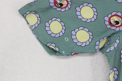 Mens Beatles Floral Shirt Casual Button Up Viscose
