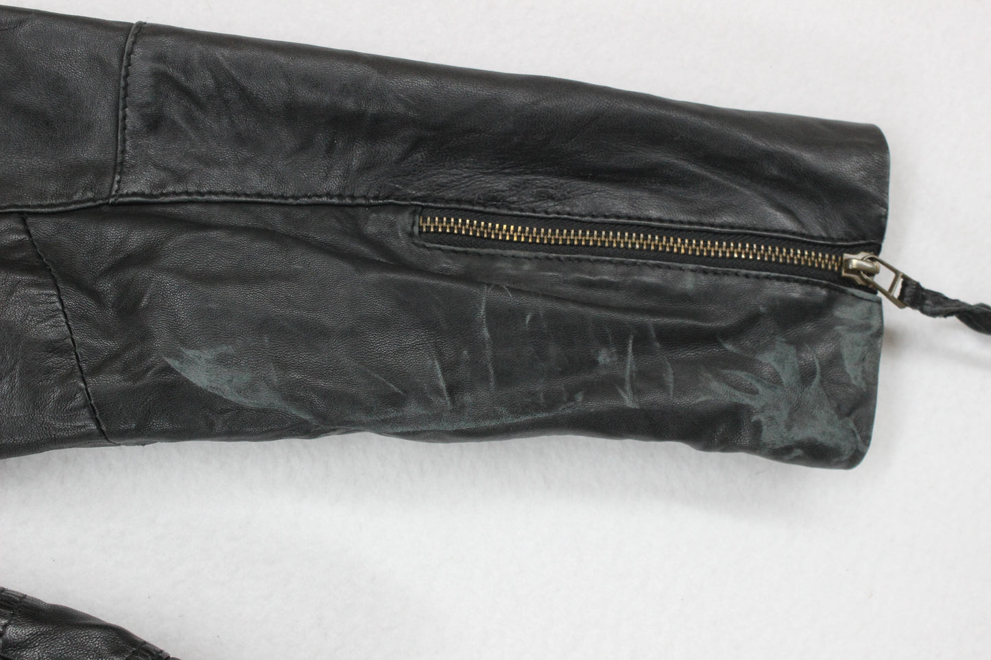 Womens Leather Jacket Biker Zip
