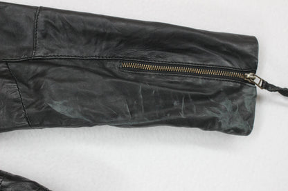 Womens Leather Jacket Biker Zip