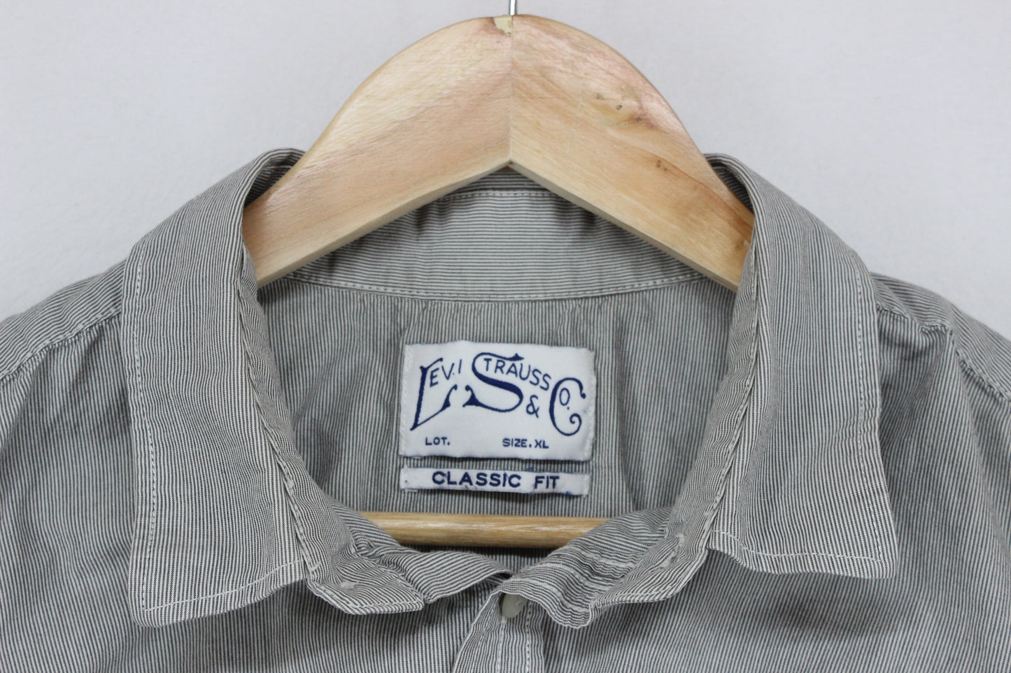 Mens Striped Shirt Classic Button Up