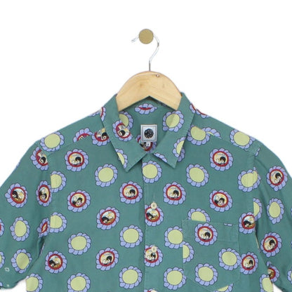 Mens Beatles Floral Shirt Casual Button Up Viscose