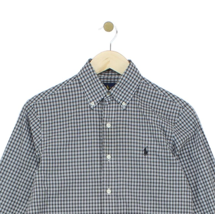 Mens Check Shirt Long Sleeve Button Up