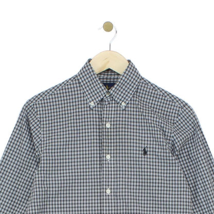 Mens Check Shirt Long Sleeve Button Up