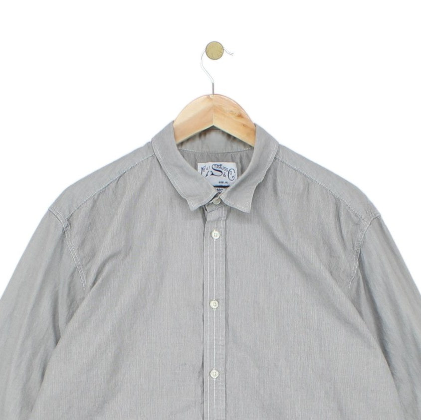 Mens Striped Shirt Classic Button Up