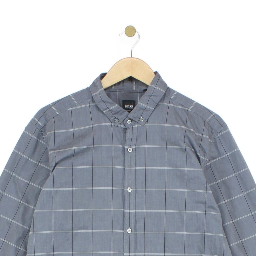 Mens Plaid Shirt Made In Italy Slim Fit Long Sleeve