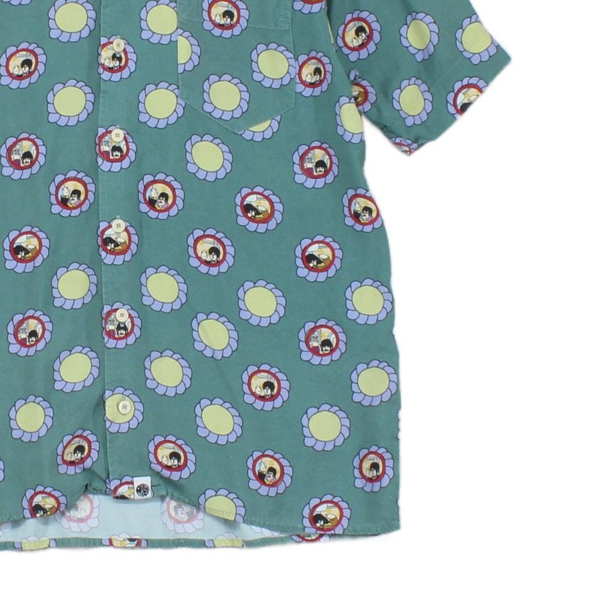 Mens Beatles Floral Shirt Casual Button Up Viscose