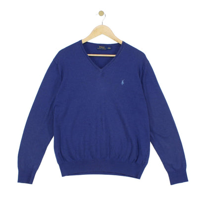 Mens V-Neck Jumper Cotton Cashmere