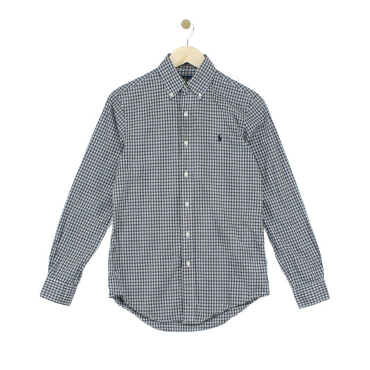 Mens Check Shirt Long Sleeve Button Up