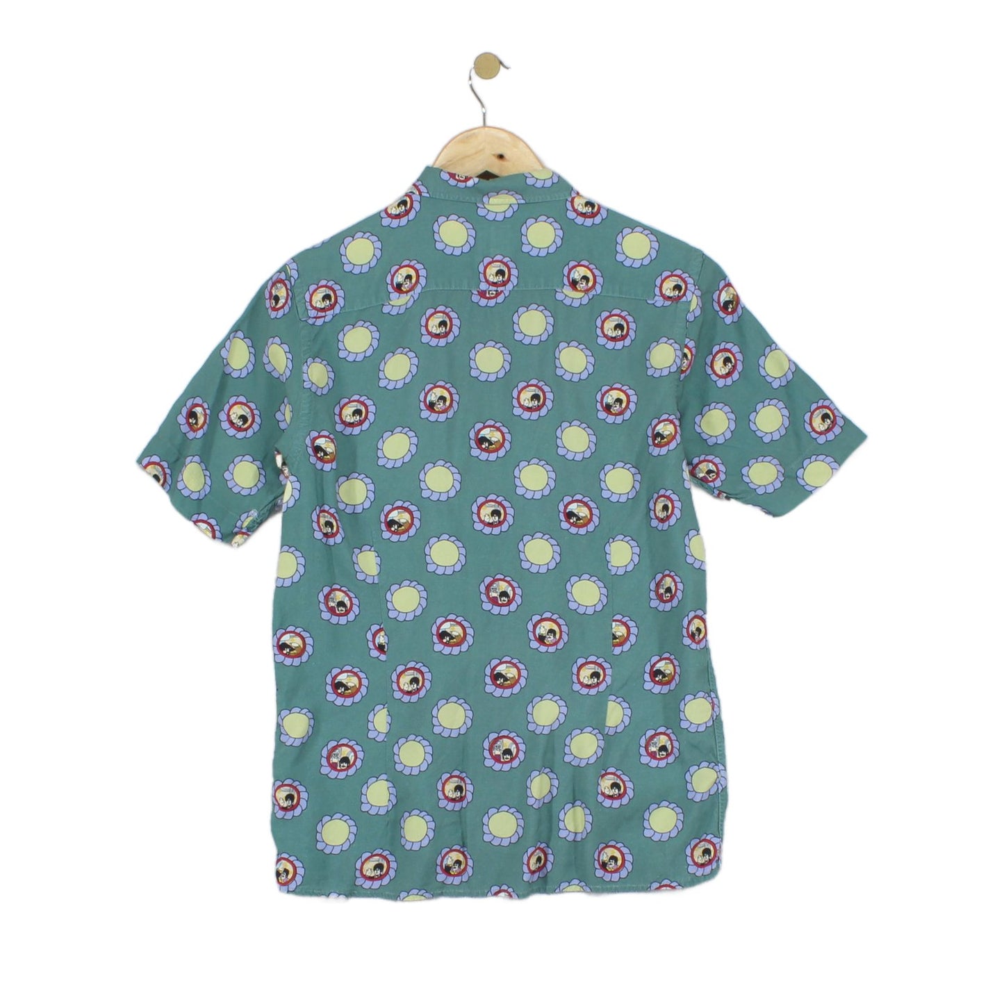 Mens Beatles Floral Shirt Casual Button Up Viscose