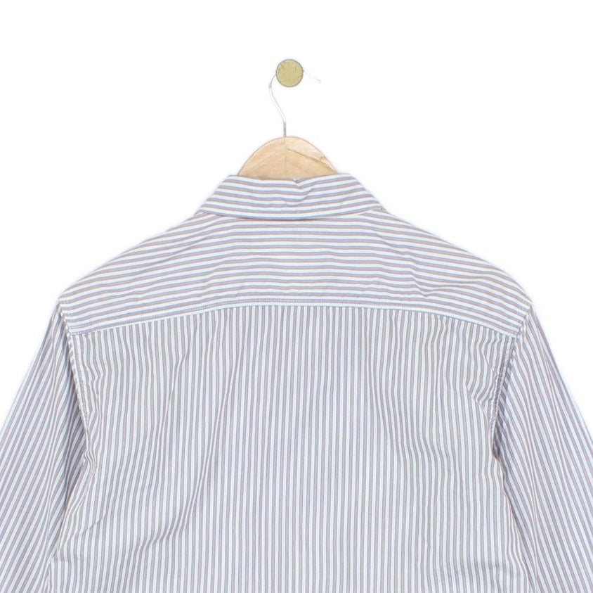 Mens Striped Shirt Button Up Long Sleeve