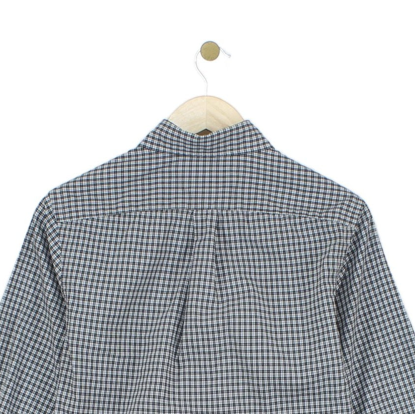 Mens Check Shirt Long Sleeve Button Up
