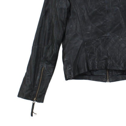 Womens Leather Jacket Biker Zip