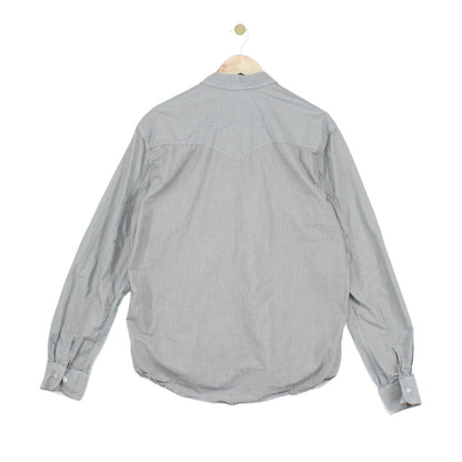 Mens Striped Shirt Classic Button Up