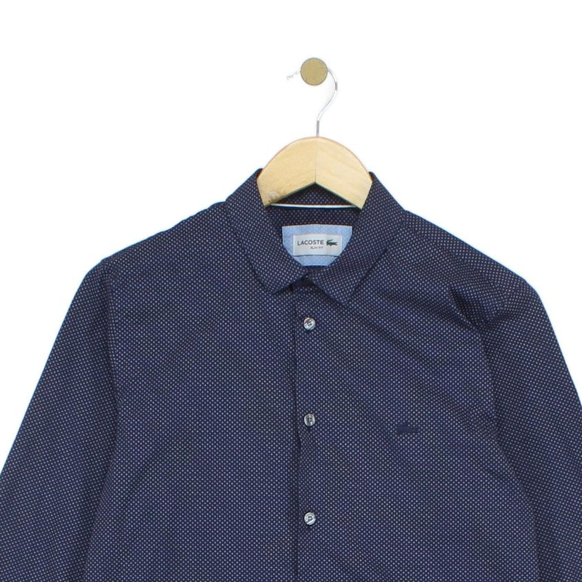 Mens Patterned Shirt Slim Fit Long Sleeve Stretch