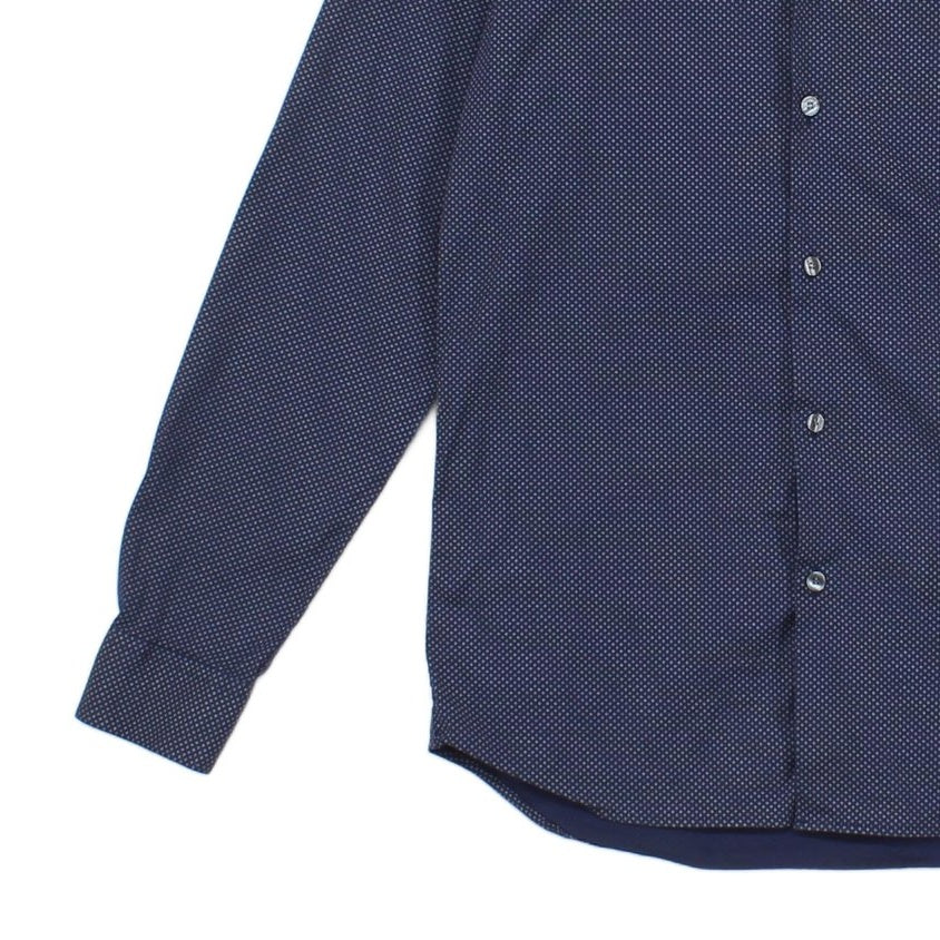 Mens Patterned Shirt Slim Fit Long Sleeve Stretch