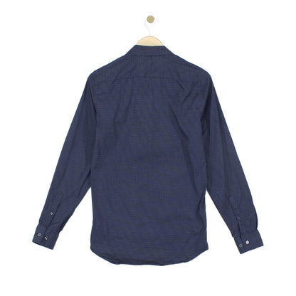 Mens Patterned Shirt Slim Fit Long Sleeve Stretch