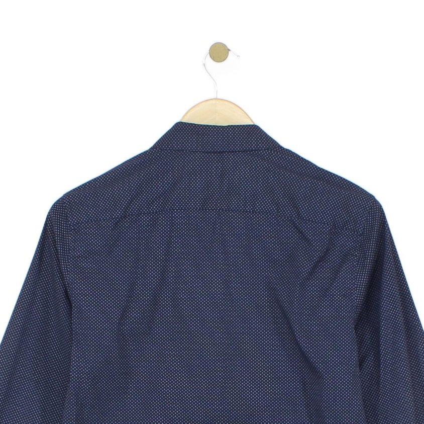 Mens Patterned Shirt Slim Fit Long Sleeve Stretch