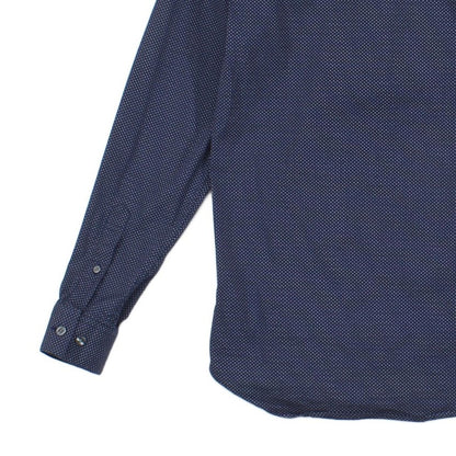 Mens Patterned Shirt Slim Fit Long Sleeve Stretch