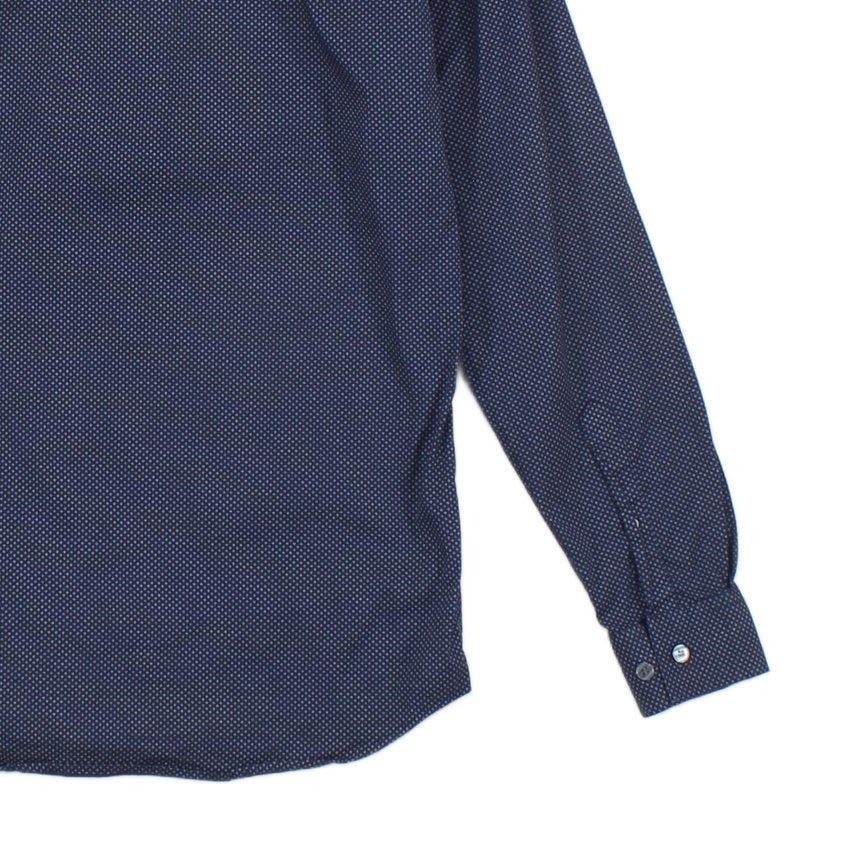 Mens Patterned Shirt Slim Fit Long Sleeve Stretch