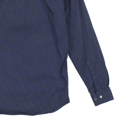 Mens Patterned Shirt Slim Fit Long Sleeve Stretch
