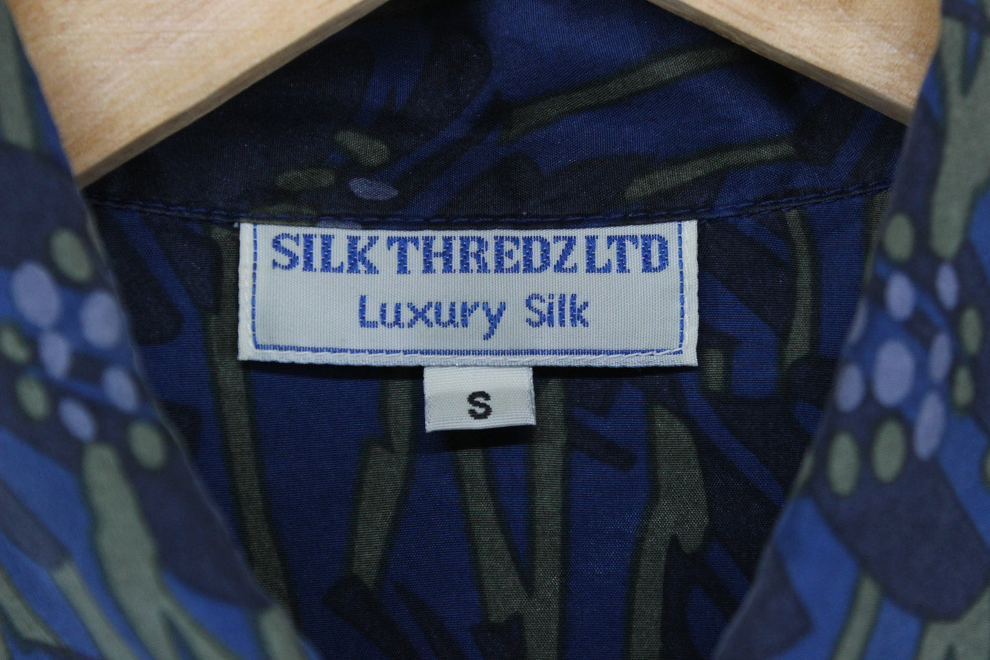 Mens Silk Patterned Shirt Short Sleeve Relaxed