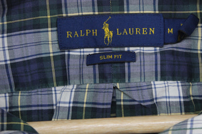 Mens Plaid Shirt Slim Fit Button Down Check