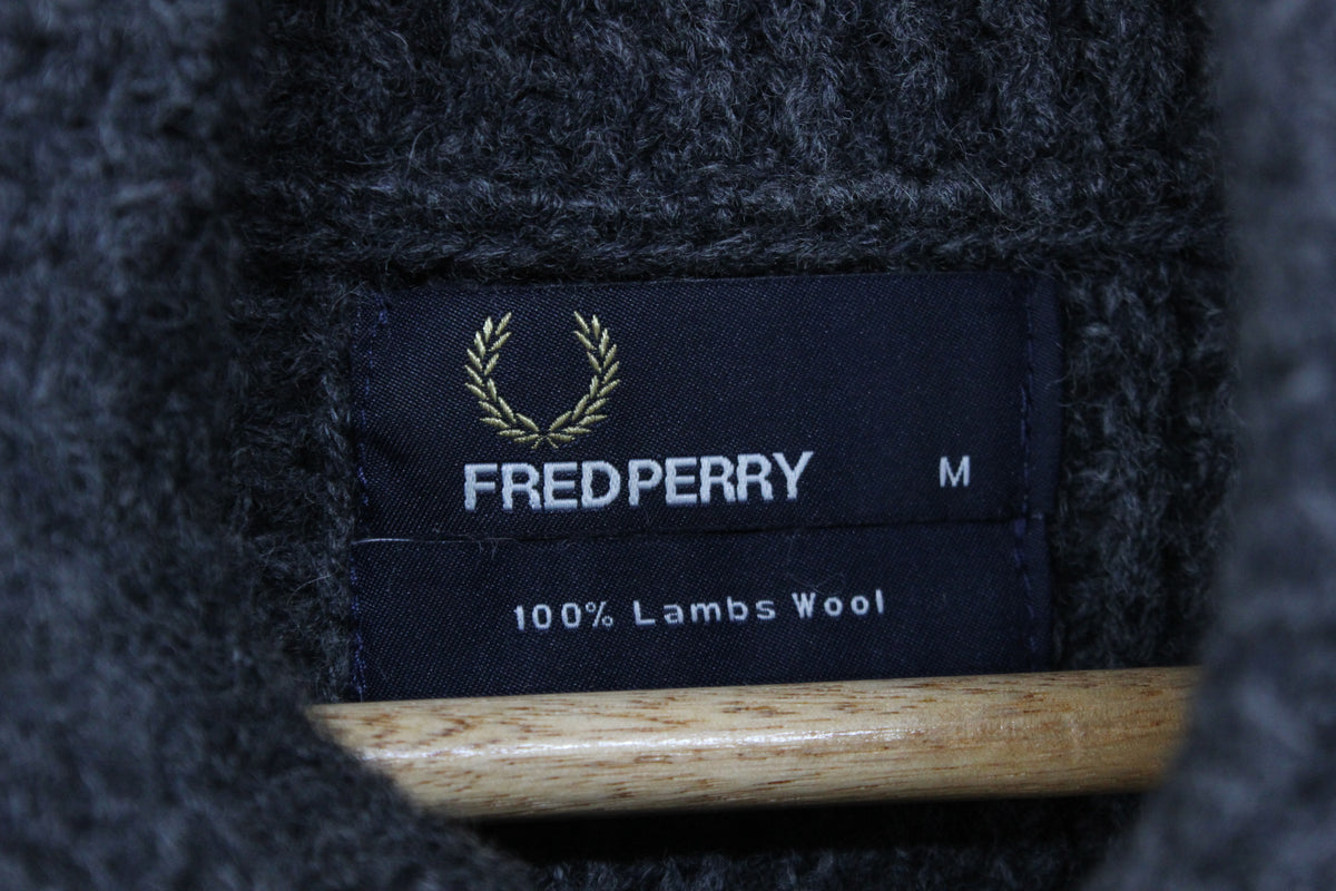 Mens Lambs Wool Jumper Ribbed Knit Shawl Collar