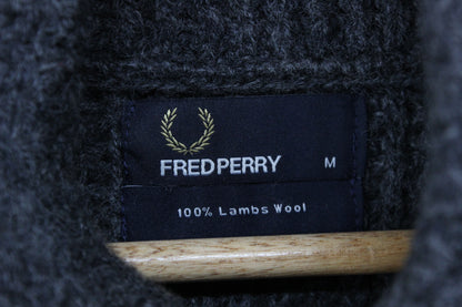 Mens Lambs Wool Jumper Ribbed Knit Shawl Collar