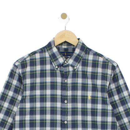 Mens Plaid Shirt Slim Fit Button Down Check