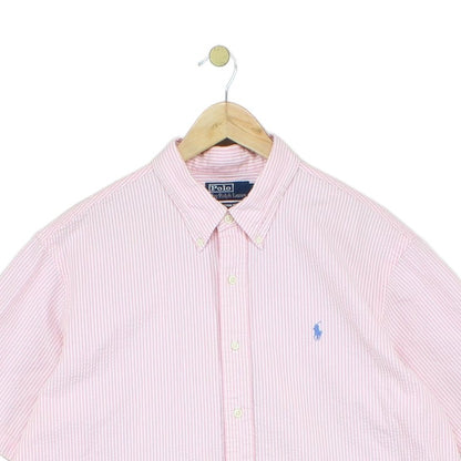 Mens Striped Shirt Custom Fit Short Sleeve