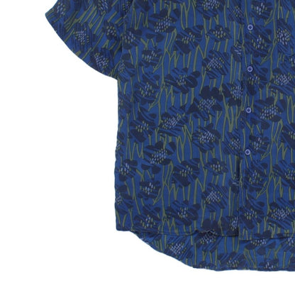 Mens Silk Patterned Shirt Short Sleeve Relaxed