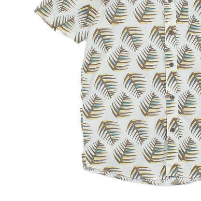 Mens Floral Shirt Button Up Short Sleeve