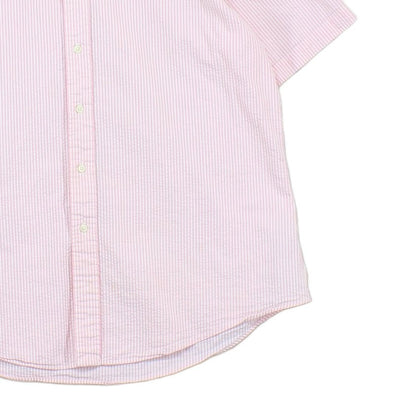 Mens Striped Shirt Custom Fit Short Sleeve