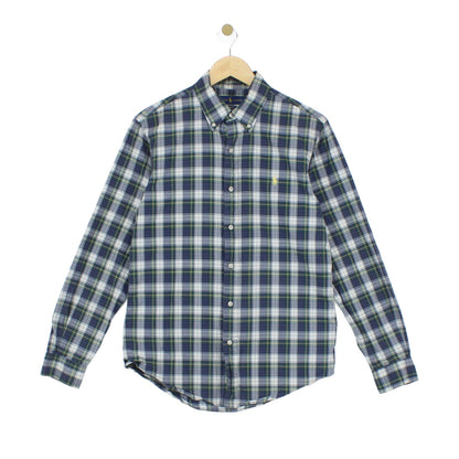 Mens Plaid Shirt Slim Fit Button Down Check