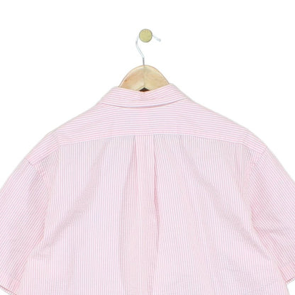 Mens Striped Shirt Custom Fit Short Sleeve