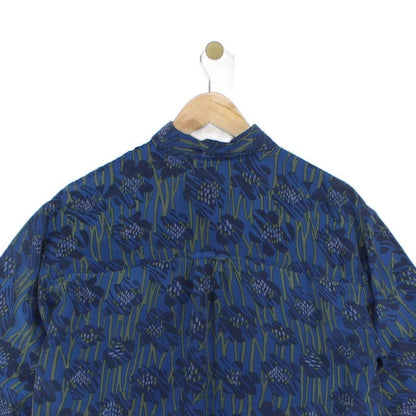 Mens Silk Patterned Shirt Short Sleeve Relaxed