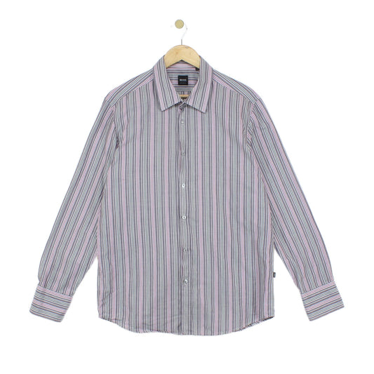 Mens Striped Shirt Made In Italy Button Up