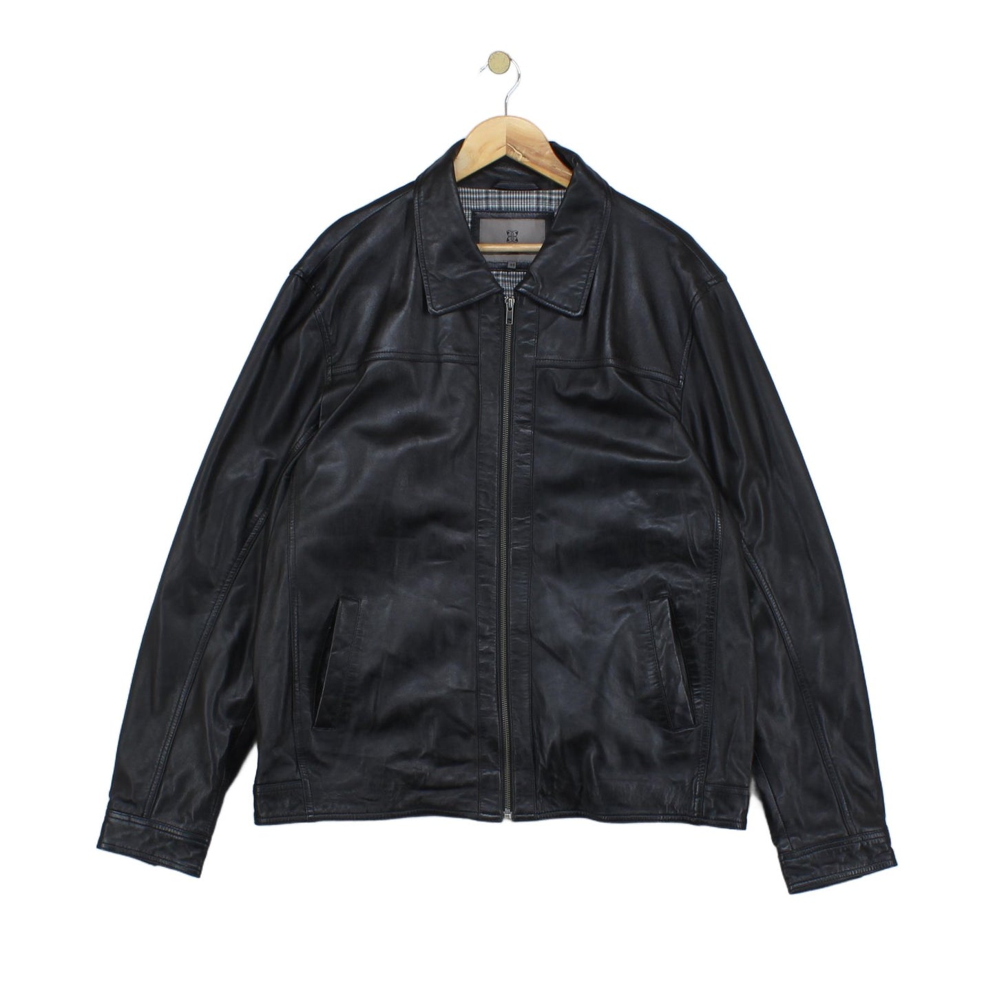 Mens Leather Jacket Outerwear Full Zip