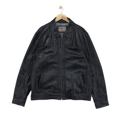 Mens Leather Jacket Outerwear Full Zip