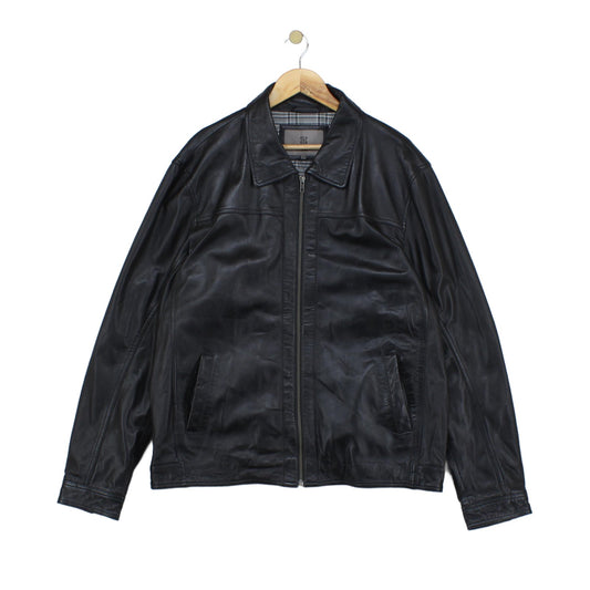 Mens Leather Jacket Outerwear Full Zip
