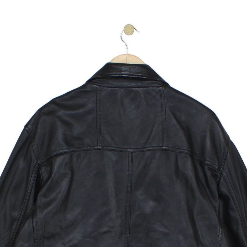 Mens Leather Jacket Outerwear Full Zip