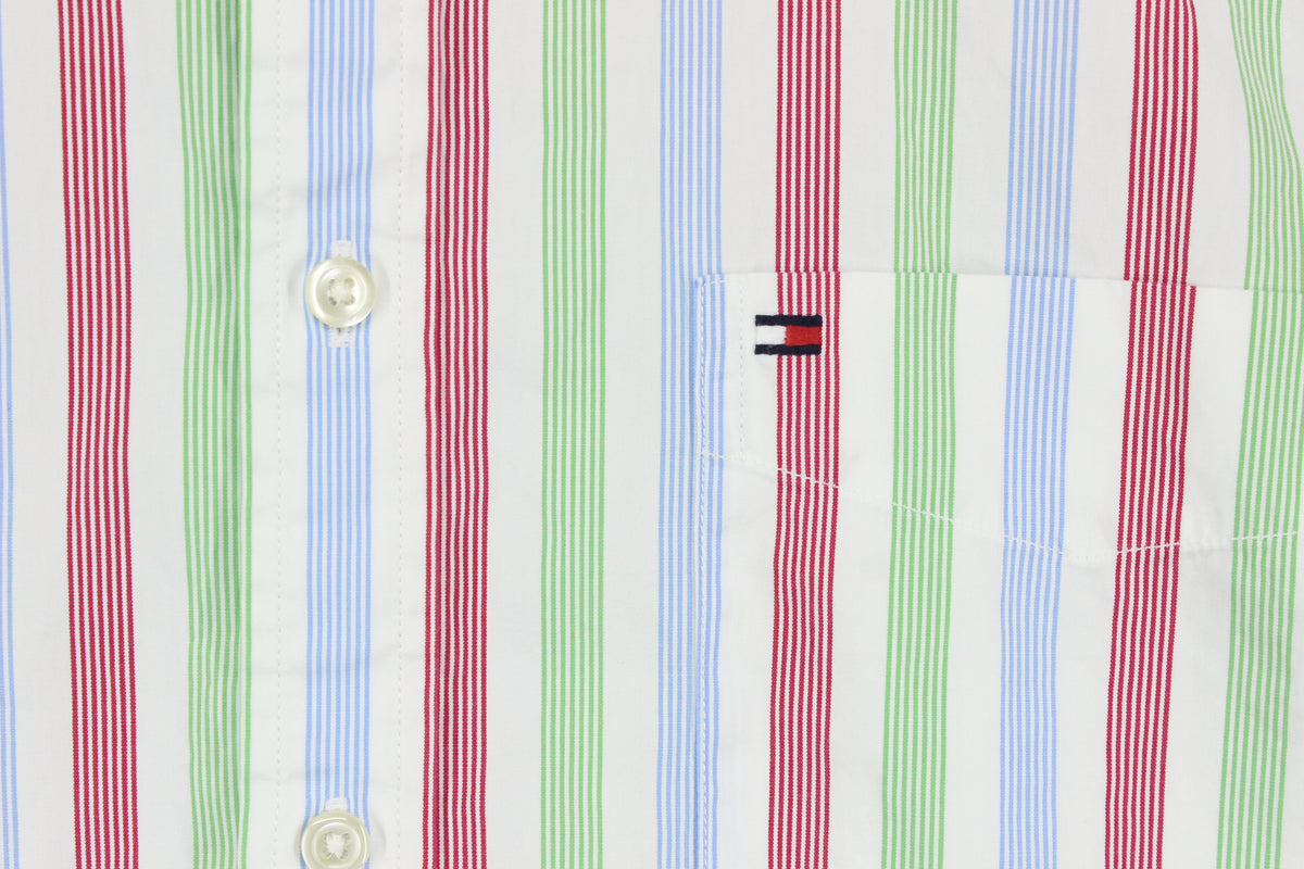 Mens Striped Shirt Short Sleeve Casual