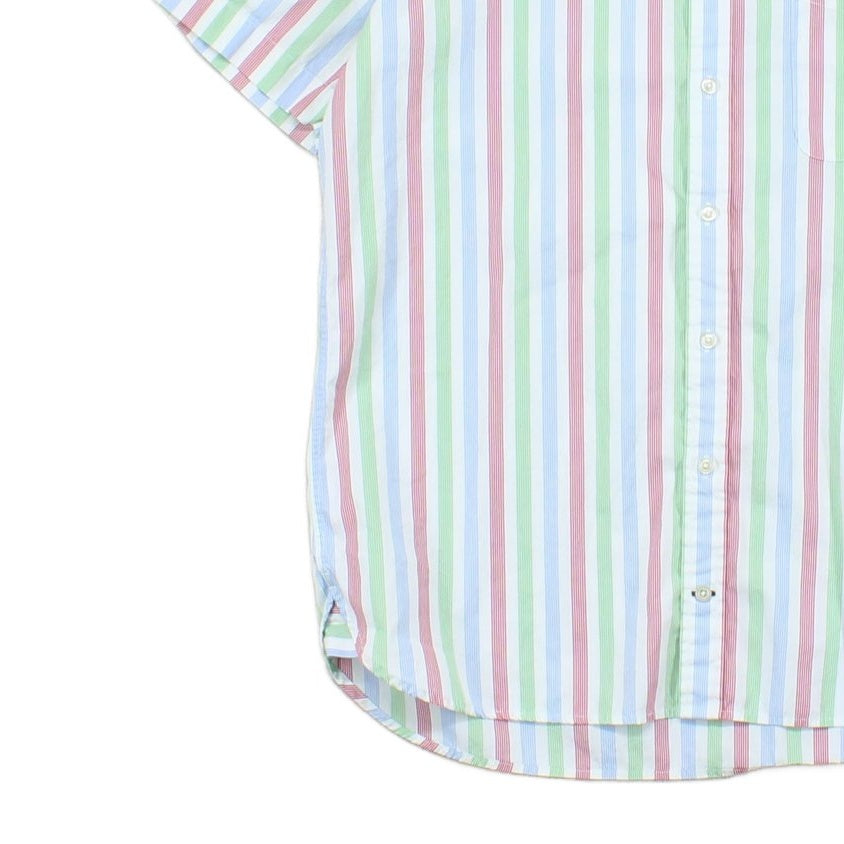 Mens Striped Shirt Short Sleeve Casual