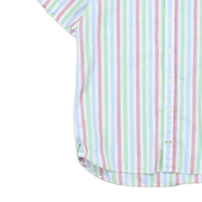 Mens Striped Shirt Short Sleeve Casual