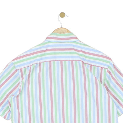 Mens Striped Shirt Short Sleeve Casual