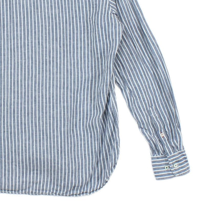 Mens Linen Striped Shirt Button Up