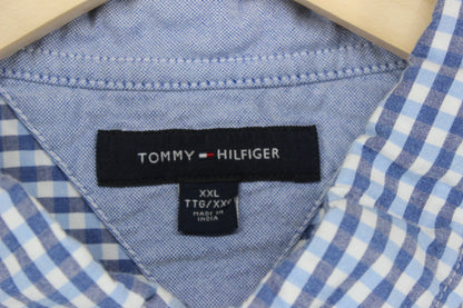 Mens Check Shirt Stretch Long Sleeve Button Up