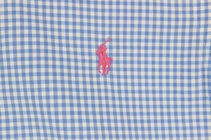 Mens Check Shirt Short Sleeve Button Up