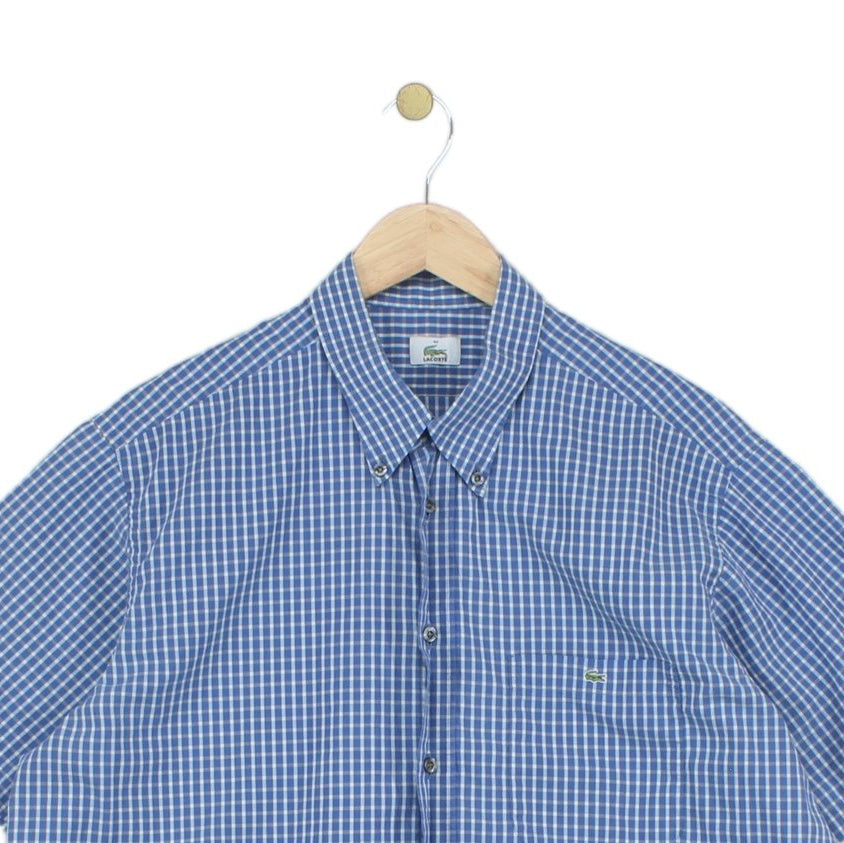 Mens Shirt  Check Short Sleeve Button Up