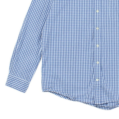 Mens Check Shirt Stretch Long Sleeve Button Up